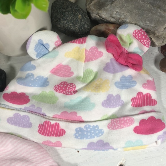 Newborn Infant Hats Bundles Baby Place Set of 3 Beanie Style Baby Hats NWOT - Picture 5 of 13